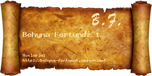 Behyna Fortunát névjegykártya